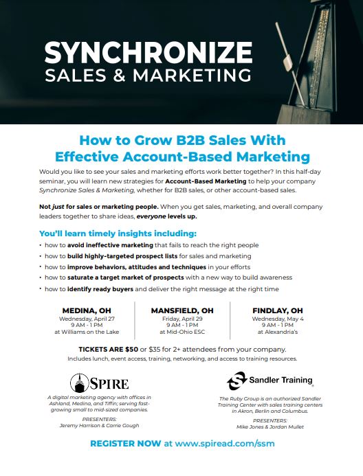 Spire is offering a new Synchronize Sales & Marketing Seminar